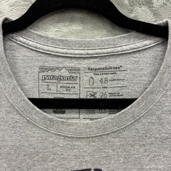 Patagonia Men's L Responsibili-Tee T Shirt Gray Graphic Outdoors Hiking - Picture 2 of 5
